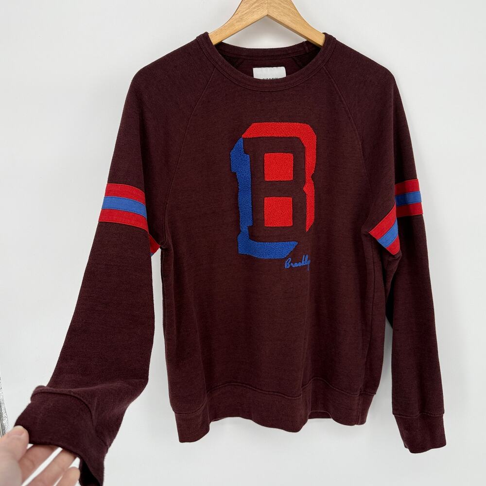 Old Navy‎ Burgundy Brooklyn Varsity Sweatshirt Size M Embroidered B